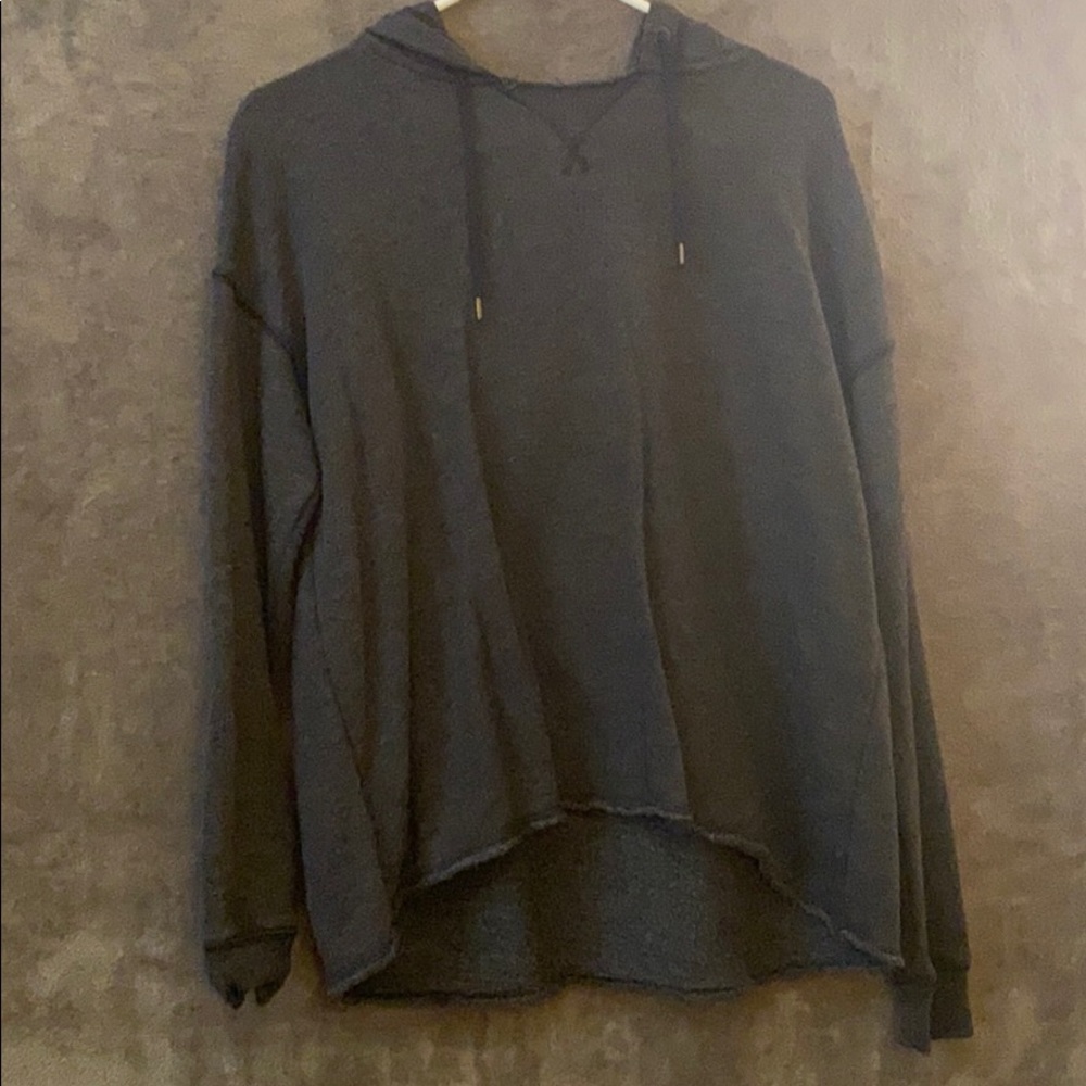high-low gray hoodie